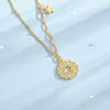 Wholesale Women's 925 Silver Fourleaf Clover Sixpointed Star Diamond Pendant Necklace With Cross Chain