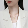 Wholesale Women's 925 Silver Fourleaf Clover Sixpointed Star Diamond Pendant Necklace With Cross Chain