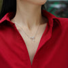 Wholesale Women's 925 Silver Geometric Bow Clavicle Chain Necklace With Moissanite Electroplated Light Luxury Jewelry