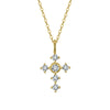 Wholesale Women's Silver Geometric Cross Necklace With Electroplating Design