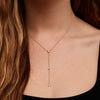 Wholesale Women's Silver 925 Geometric Diamond Tassel Cross Chain Necklace