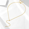 Wholesale Women's Silver 925 Geometric Diamond Tassel Cross Chain Necklace