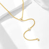 Wholesale Women's Silver 925 Geometric Diamond Tassel Cross Chain Necklace