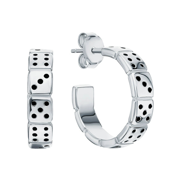Wholesale Women's 925 Silver Geometric Dice Earrings With Electroplating