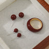 Wholesale Women's 925 Silver Geometric Dripping Oil Round Bead Earrings Light Luxury Vintage Minimalist