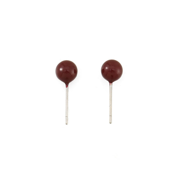 Wholesale Women's 925 Silver Geometric Dripping Oil Round Bead Earrings Light Luxury Vintage Minimalist