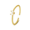 Wholesale Women's 925 Silver Geometric Dropshaped Zircon Inlaid Ring