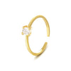 Wholesale Women's 925 Silver Geometric Dropshaped Zircon Inlaid Ring