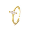 Wholesale Women's 925 Silver Geometric Dropshaped Zircon Inlaid Ring
