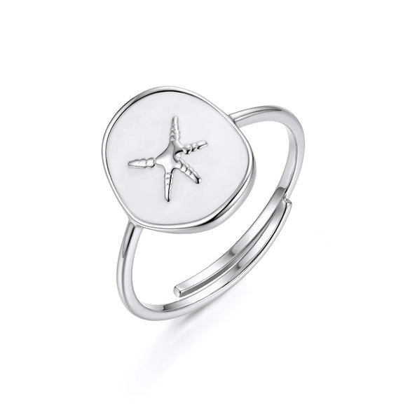 Wholesale Women's 925 Silver Geometric Electroplated Trendy Unique Oildrip Ring