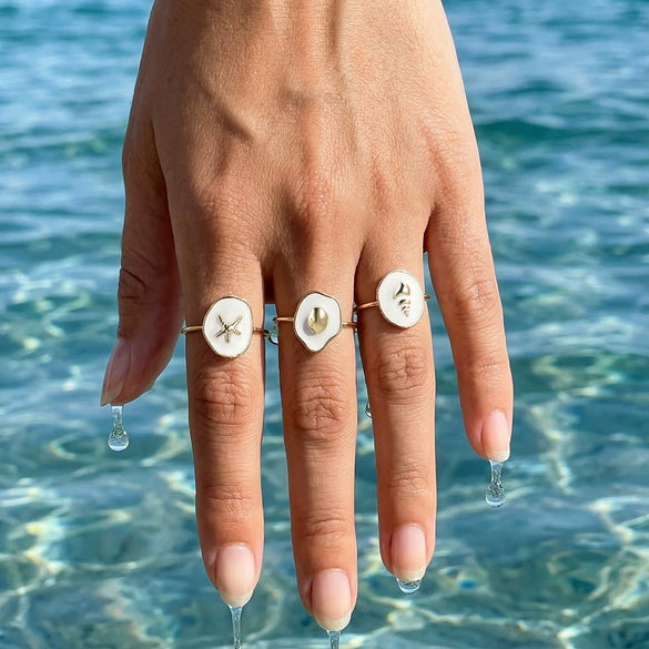 Wholesale Women's 925 Silver Geometric Electroplated Trendy Unique Oildrip Ring