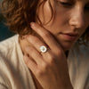 Wholesale Women's 925 Silver Geometric Electroplated Trendy Unique Oildrip Ring