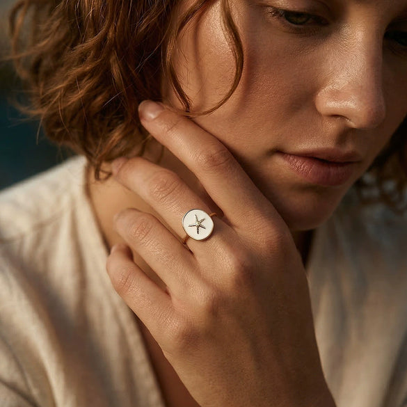 Wholesale Women's 925 Silver Geometric Electroplated Trendy Unique Oildrip Ring
