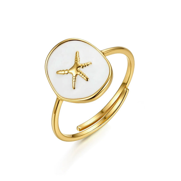 Wholesale Women's 925 Silver Geometric Electroplated Trendy Unique Oildrip Ring