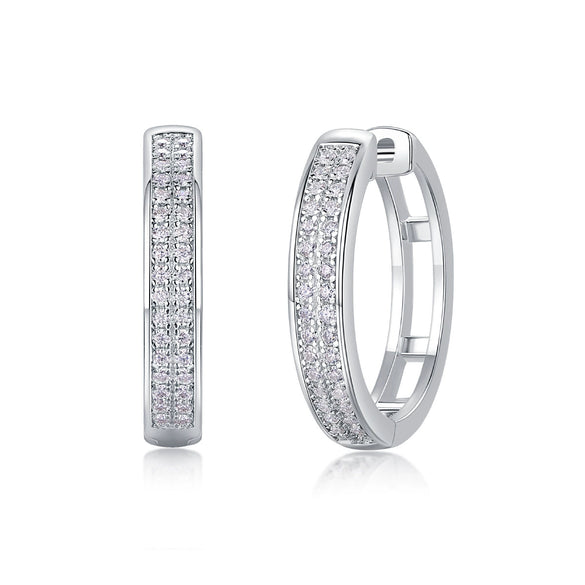 Wholesale Women's 925 Silver Geometric Firefly Light Earrings Set With Diamonds