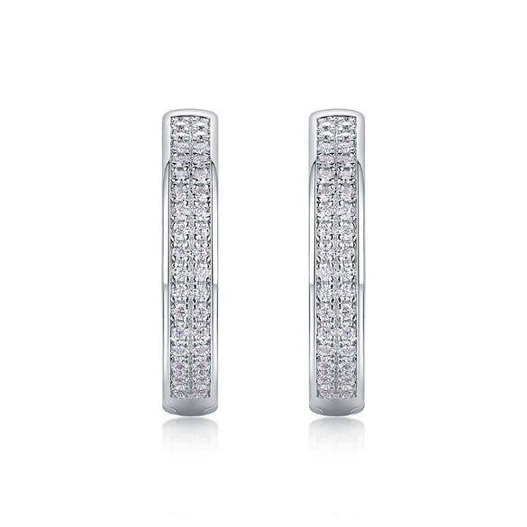 Wholesale Women's 925 Silver Geometric Firefly Light Earrings Set With Diamonds