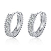 Wholesale Women's 925 Silver Geometric Inlaid Moissanite Earrings With Electroplating