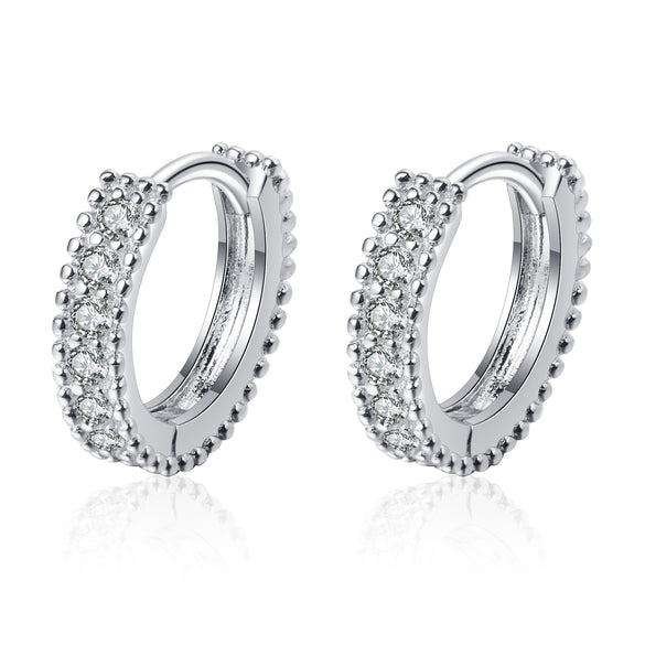 Wholesale Women's 925 Silver Geometric Inlaid Moissanite Earrings With Electroplating