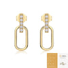 Wholesale Women's 925 Silver Geometric Inlaid Moissanite Fashion Earrings