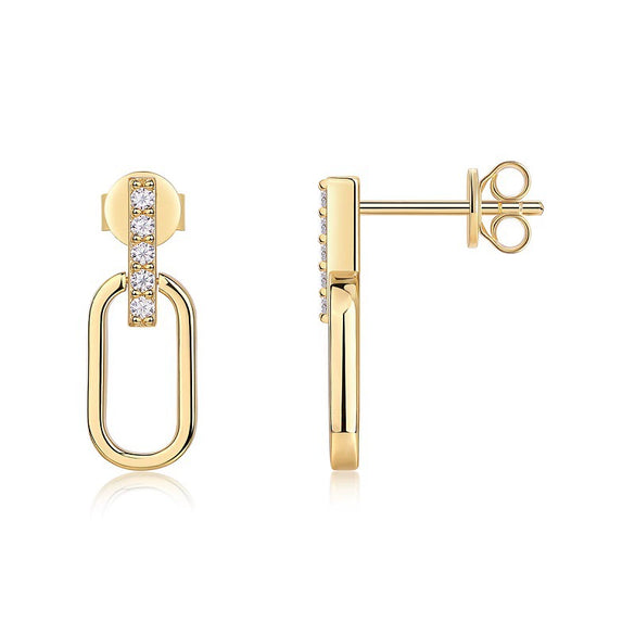 Wholesale Women's 925 Silver Geometric Inlaid Moissanite Fashion Earrings