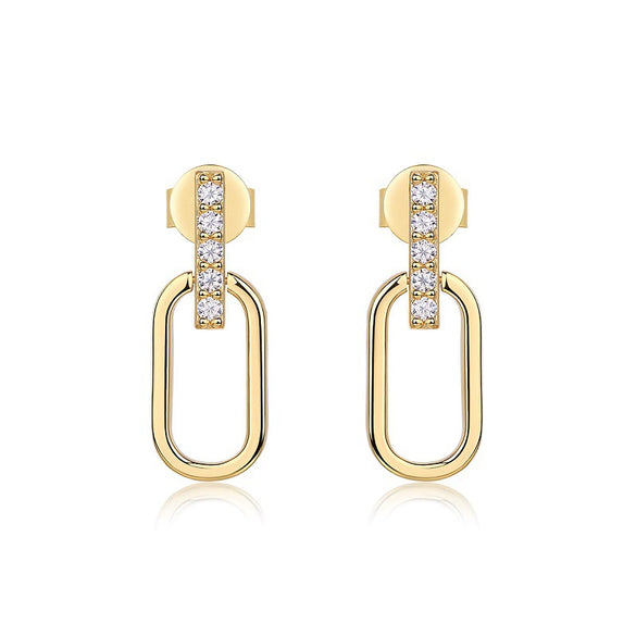 Wholesale Women's 925 Silver Geometric Inlaid Moissanite Fashion Earrings
