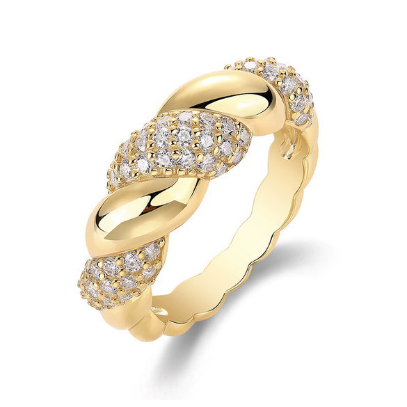 Wholesale Women's Silver Geometric Inlay Moissanite Fashion Ring