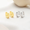 Wholesale Women's 925 Silver Geometric Matte Flower Simple Wide Electroplated Earrings
