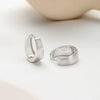 Wholesale Women's 925 Silver Geometric Matte Flower Simple Wide Electroplated Earrings