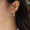 Wholesale Women's 925 Silver Geometric Moissanite Earrings Set With Diamonds