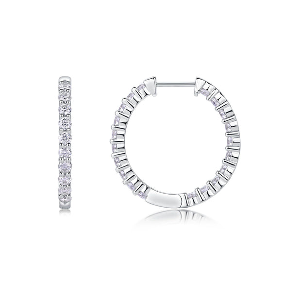 Wholesale Women's 925 Silver Geometric Moissanite Earrings Set With Diamonds