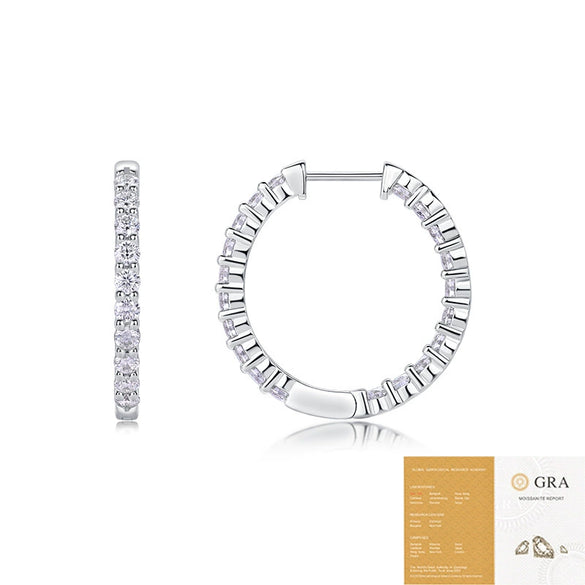 Wholesale Women's 925 Silver Geometric Moissanite Earrings Set With Diamonds