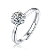 Wholesale Women's 925 Silver Geometric Moissanite Inlaid Open Ring