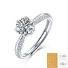 Wholesale Women's 925 Silver Geometric Moissanite Inlaid Open Ring
