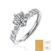 Wholesale Women's 925 Silver Geometric Moissanite Inlaid Open Ring