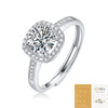Wholesale Women's 925 Silver Geometric Moissanite Inlaid Open Ring