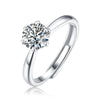 Wholesale Women's 925 Silver Geometric Moissanite Inlaid Open Ring