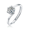 Wholesale Women's 925 Silver Geometric Moissanite Inlaid Open Ring