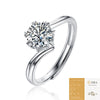 Wholesale Women's 925 Silver Geometric Moissanite Inlaid Open Ring