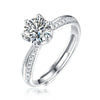 Wholesale Women's 925 Silver Geometric Moissanite Inlaid Open Ring