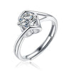 Wholesale Women's 925 Silver Geometric Moissanite Inlaid Open Ring