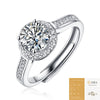 Wholesale Women's 925 Silver Geometric Moissanite Inlaid Open Ring