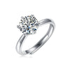 Wholesale Women's 925 Silver Geometric Moissanite Inlaid Open Ring