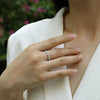 Wholesale Women's 925 Silver Geometric Moissanite Point Closed Ring With Electroplating
