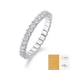 Wholesale Women's 925 Silver Geometric Moissanite Point Closed Ring With Electroplating