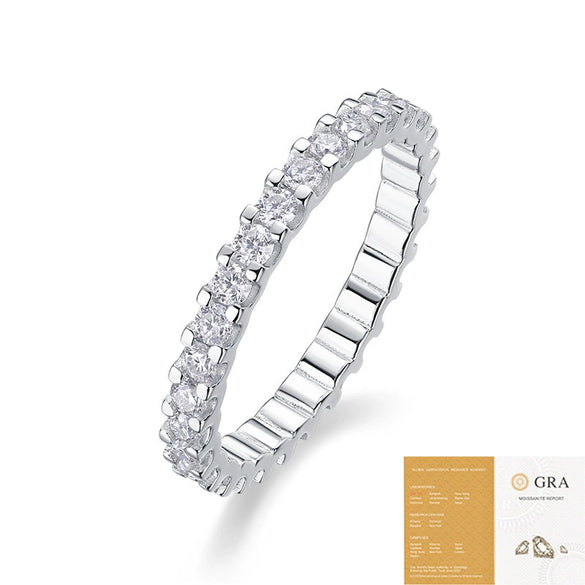 Wholesale Women's 925 Silver Geometric Moissanite Point Closed Ring With Electroplating