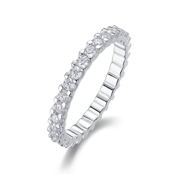 Wholesale Women's 925 Silver Geometric Moissanite Point Closed Ring With Electroplating