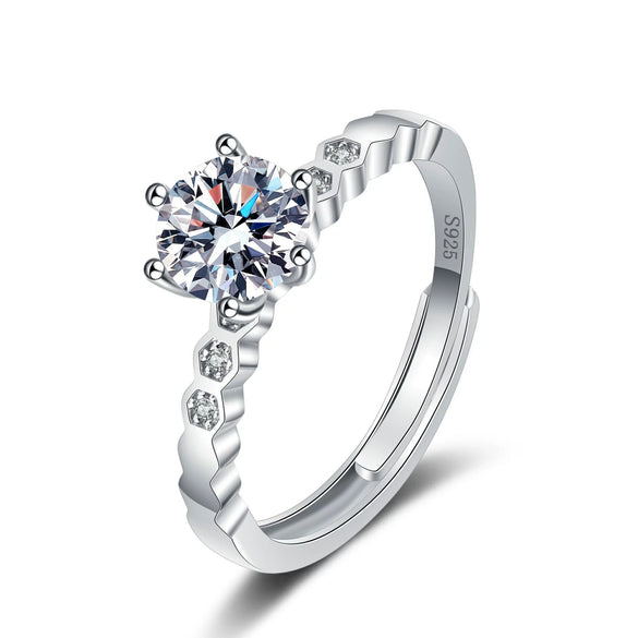 Wholesale Women's Silver Geometric Open Honeycomb Design Electroplated Bracelet And Ring