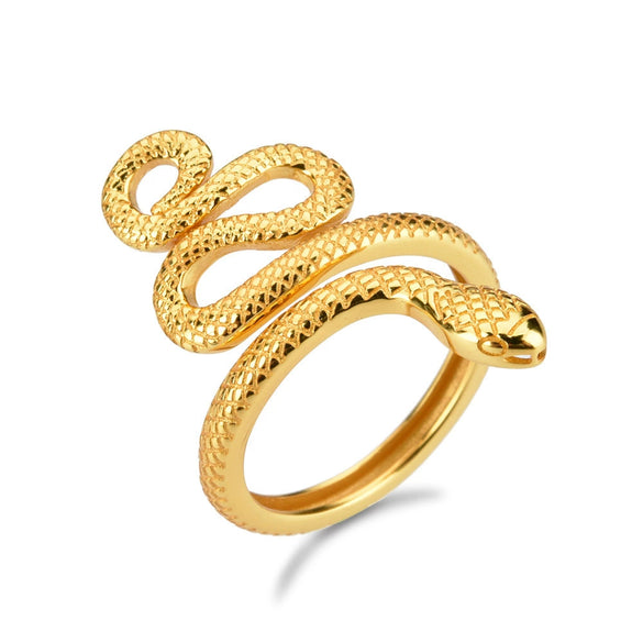 Wholesale Women's Silver Geometric Open Snake Ring Electroplated