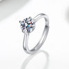 Wholesale Women's Silver Geometric Ring With Simulated Diamond And Electroplating Treatment