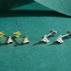 Wholesale Women's 925 Silver Geometric Seiko Triangle Zircon Earrings